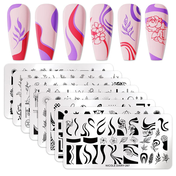 [US ONLY] 8Pcs Stamping Templates Set Stamping Nail BORN PRETTY 