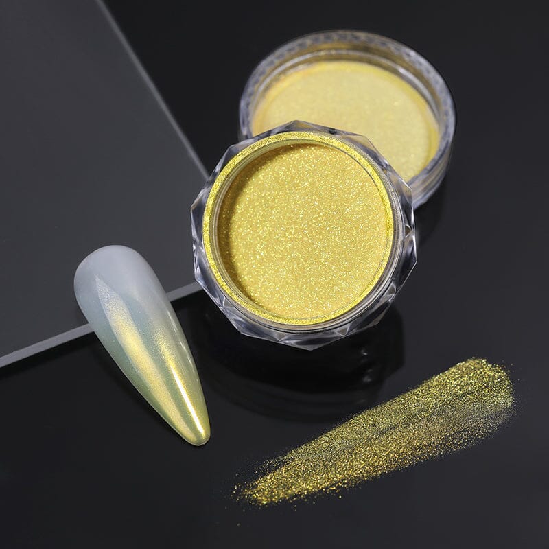 Yellow Gradient Auroras Pearl Nail Powder #01 Nail Powder No Brand 