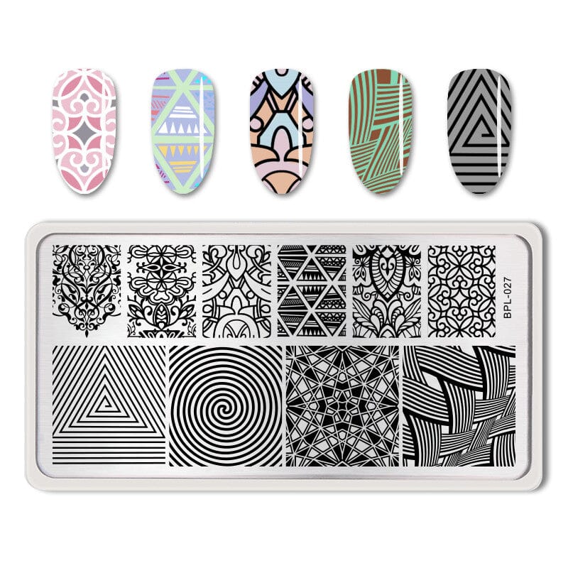 Rectangle Nail Stamping Plates Stamping Nail BORN PRETTY L027 