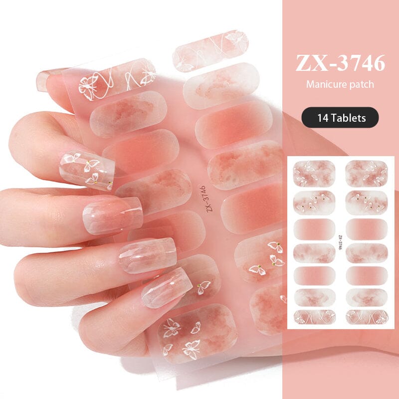 14pcs Semi Cured Gel Nail Strips ZX-3746 Nail Sticker BORN PRETTY 