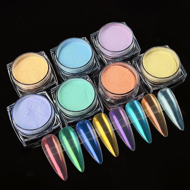 8 Colors Neon Pearly Nail Powder Nail Powder BORN PRETTY 