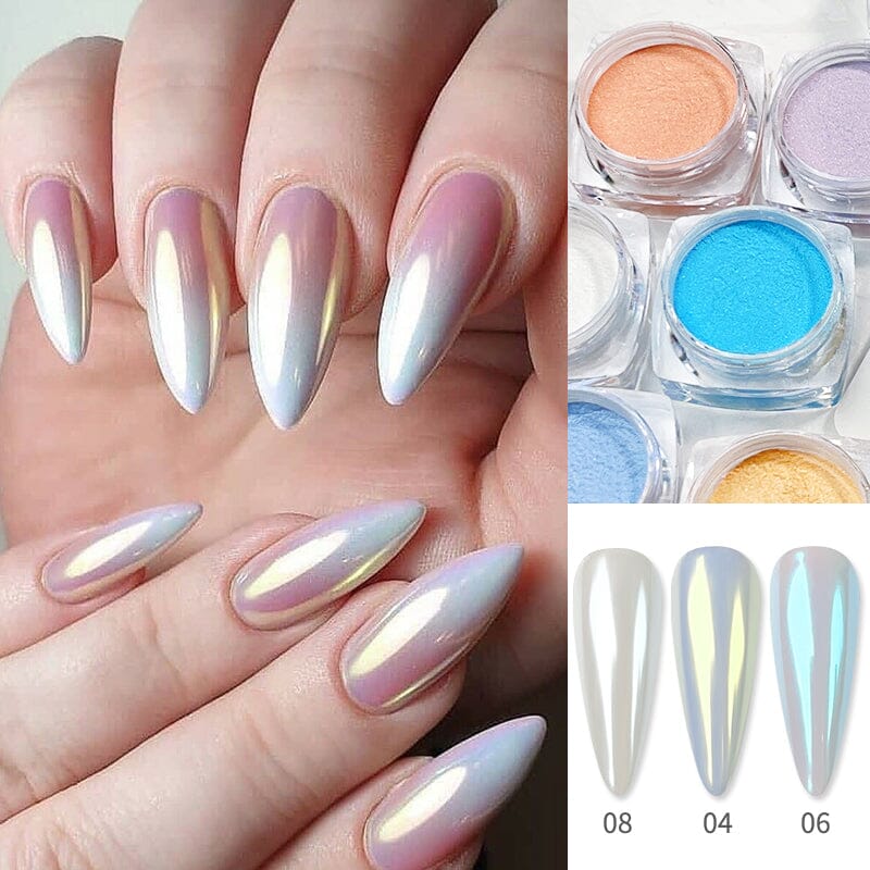 8 Colors Neon Pearly Nail Powder Nail Powder BORN PRETTY 