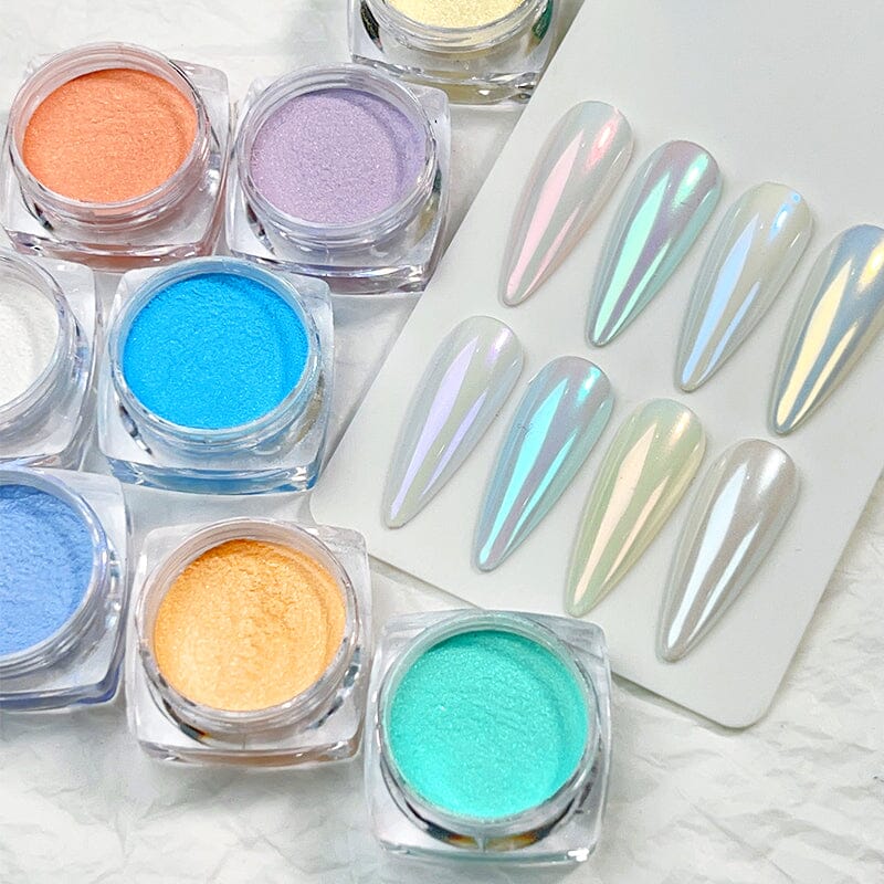 8 Colors Neon Pearly Nail Powder Nail Powder BORN PRETTY 