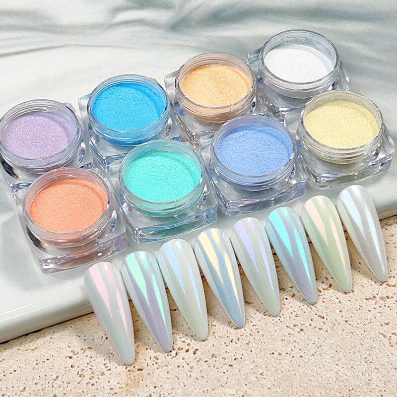 8 Colors Neon Pearly Nail Powder Nail Powder BORN PRETTY 