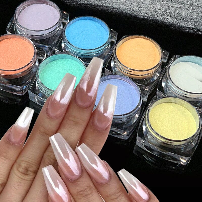 8 Colors Neon Pearly Nail Powder Nail Powder BORN PRETTY 