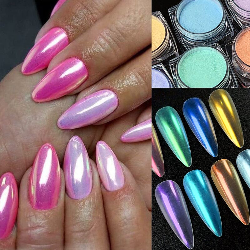 8 Colors Neon Pearly Nail Powder Nail Powder BORN PRETTY 