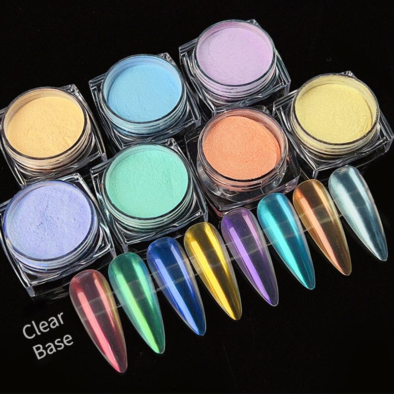 8 Colors Neon Pearly Nail Powder Nail Powder BORN PRETTY 