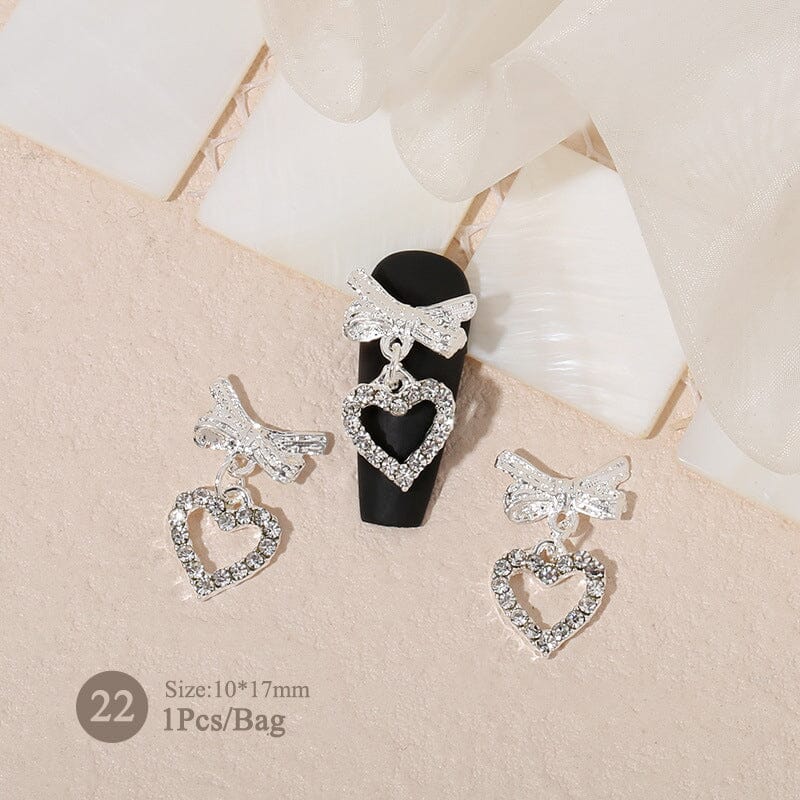 Butterfly Heart Pearly Alloy Nail Decoration DIY Nails BORN PRETTY 22 