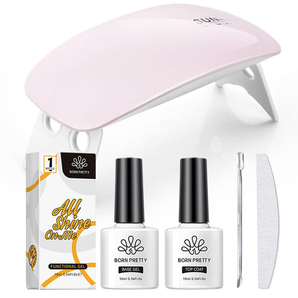 5Pcs Gel Starter Kit 2 Base Top Coat with 6W LED Light Kits & Bundles BORN PRETTY 