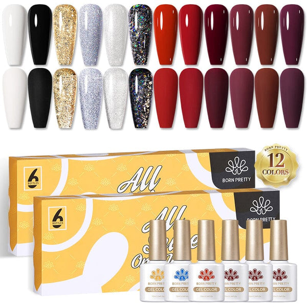 12 Colors Classic Gel Polish Set 02 10ml Gel Nail Polish BORN PRETTY 