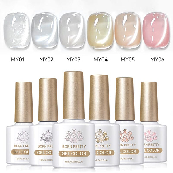 6 Colors Water Light Cat Magnetic Gel Polish First Love with Magnetic Stick Gel Nail Polish BORN PRETTY 