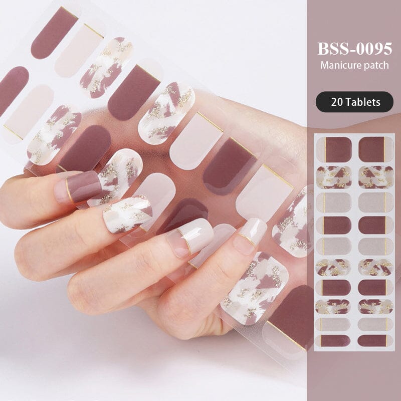 20pcs Semi Cured Gel Nail Strips BSS-0095 Nail Sticker BORN PRETTY 