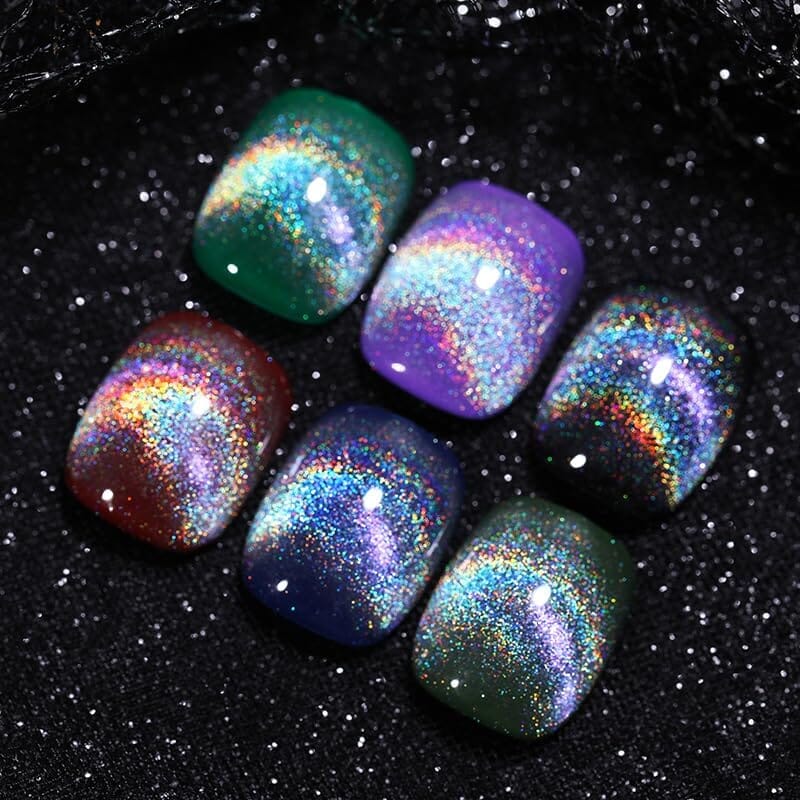 [US ONLY] 6 Colors 9D Holo Reflective Magnetic Gel Gel Nail Polish BORN PRETTY 