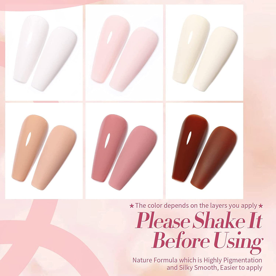 [US ONLY] Nude Gel Polish 6 Colors Set BORN PRETTY 