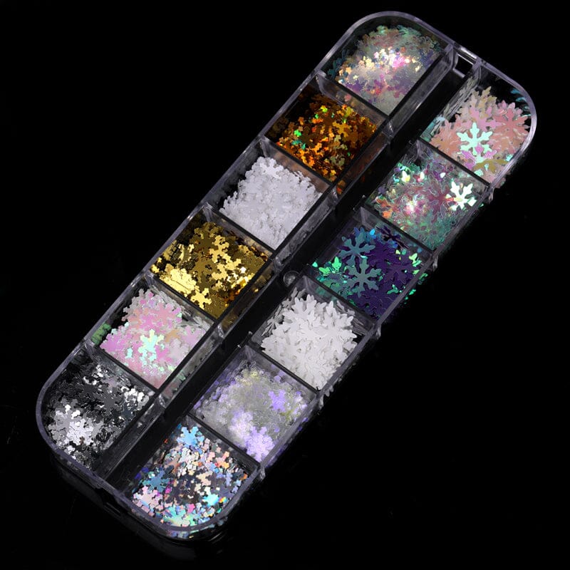 12 Colors Snowflakes Nail Sequins in Box Kits & Bundles BORN PRETTY 02 