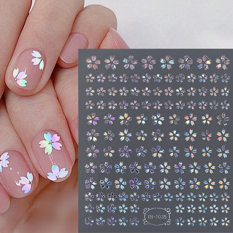 Flowers 3D Nail Sticker TH-1035 DIY Nails BORN PRETTY 