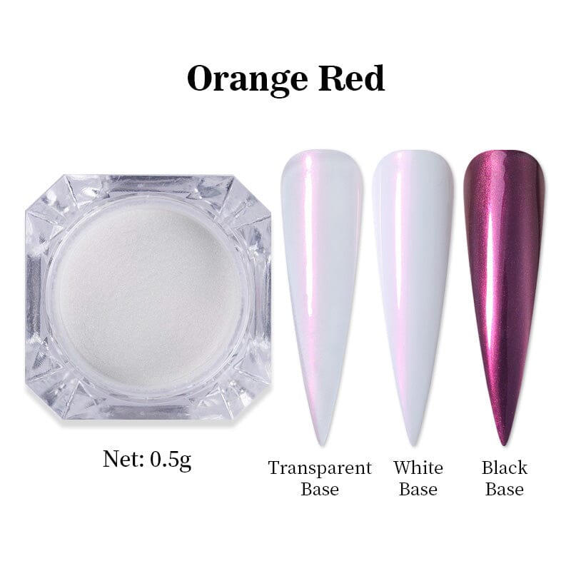 Pearly Shell Nail Powder - Orange Red Nail Powder BORN PRETTY 