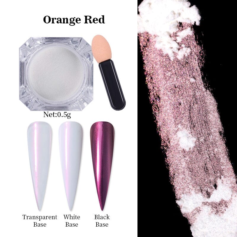 Pearly Shell Nail Powder - Orange Red Nail Powder BORN PRETTY 