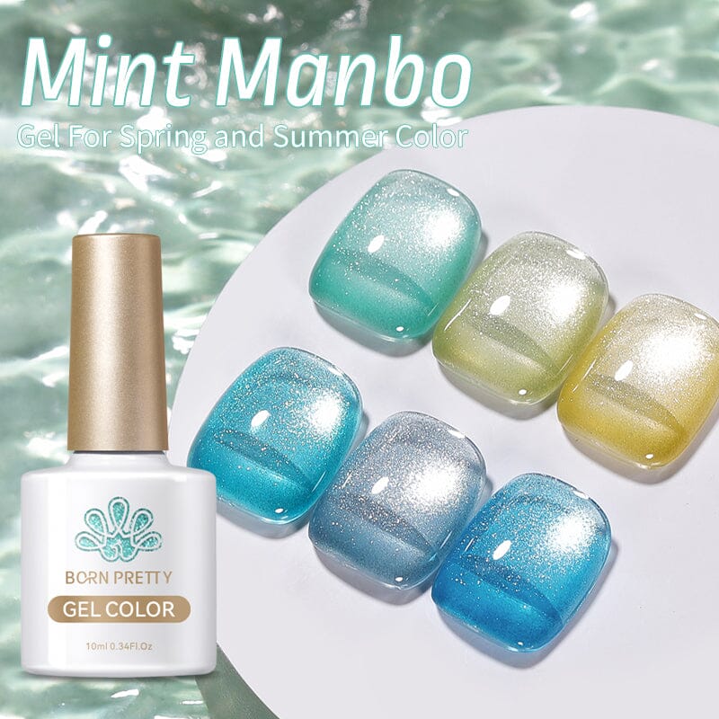 Mint Manbo Sea Blue Cat Magnetic Gel Gel Nail Polish BORN PRETTY 