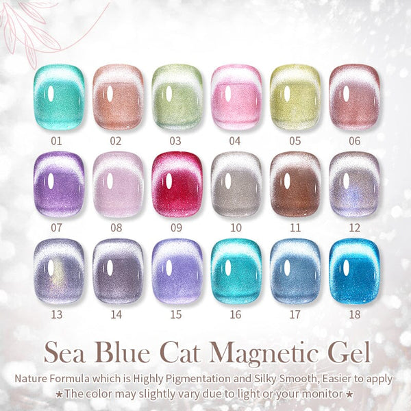 18 Colors Sea Blue Cat Magnetic Gel 10ml Kits & Bundles BORN PRETTY 