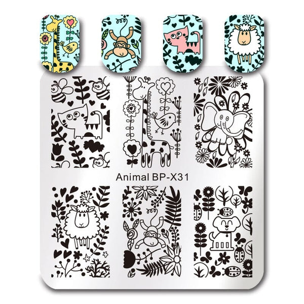 Square Nail Stamping Plate BP-X31 Stamping Nail BORN PRETTY 