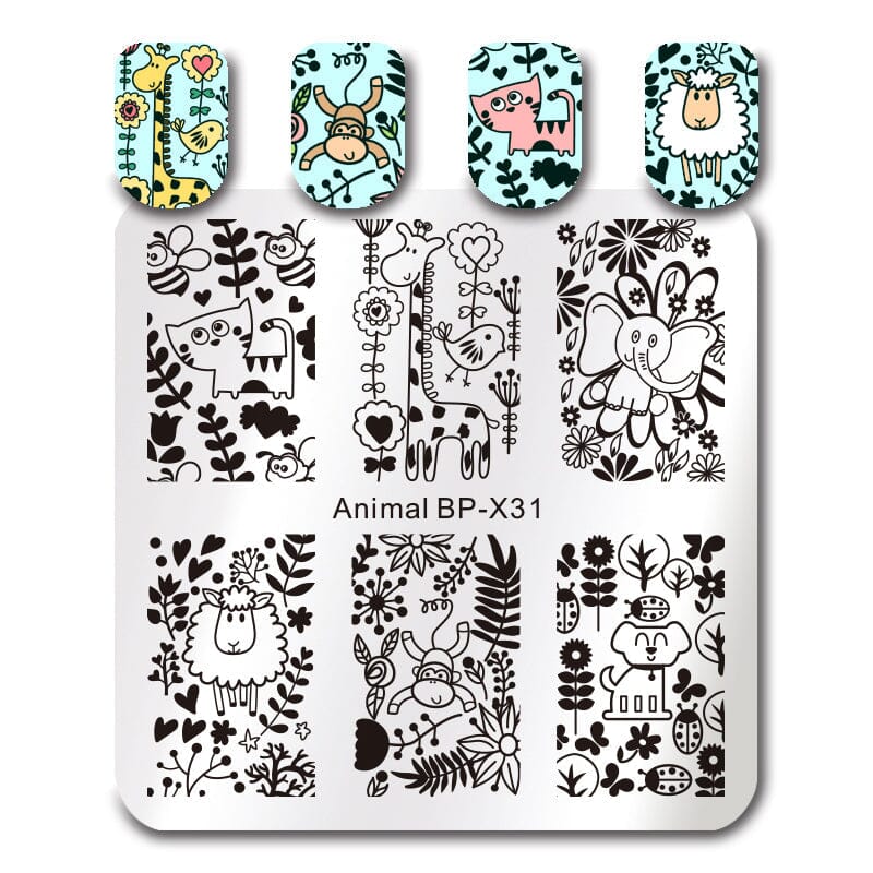 🎁 Square Nail Stamping Plate BP-X31 (100% off) BORN PRETTY 