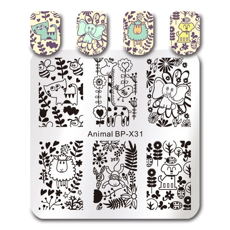 Square Nail Stamping Plate BP-X31 Stamping Nail BORN PRETTY 