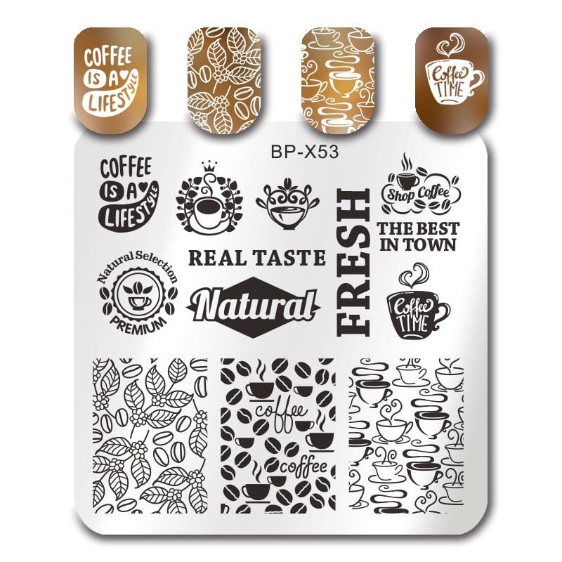 Square Round Nail Stamping Plates Stamping Nail BORN PRETTY X53 