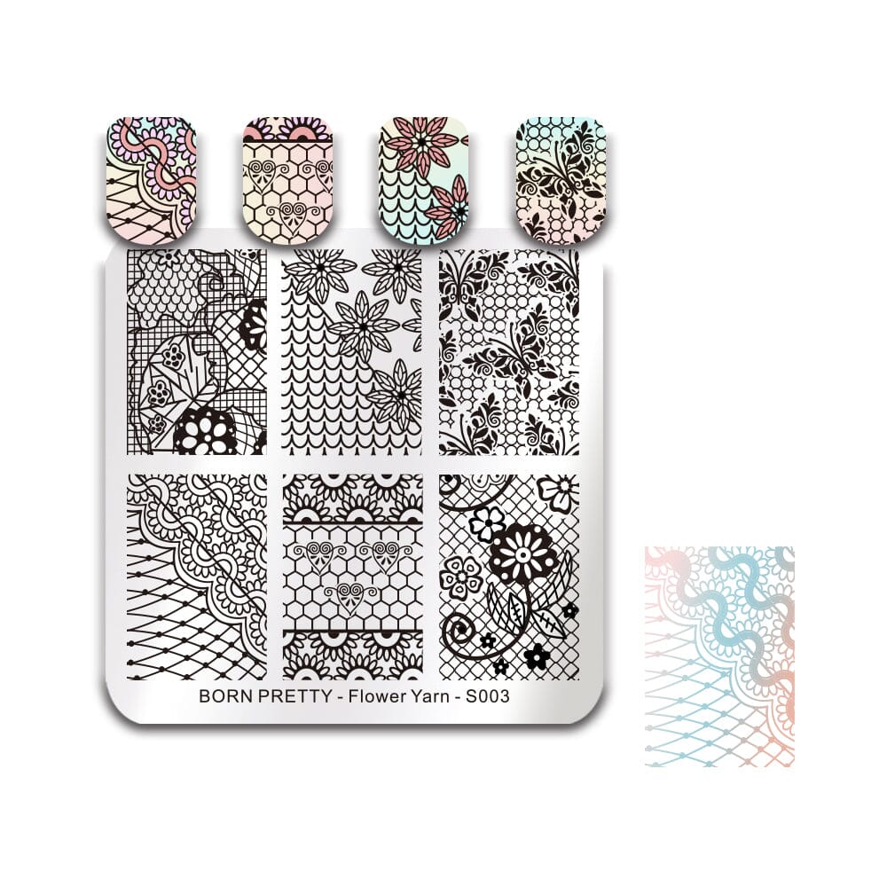 Nail Stamping Plate Flower Yarn-S003 Stamping Nail BORN PRETTY 