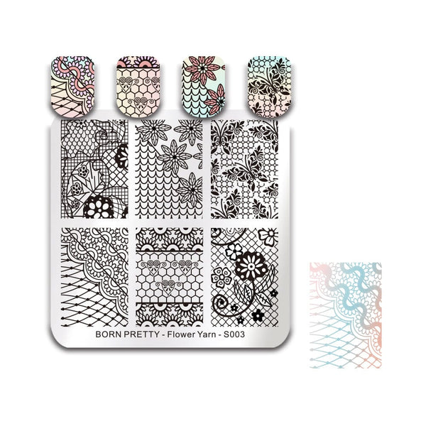 Nail Stamping Plate Flower Yarn-S003 Stamping Nail BORN PRETTY 