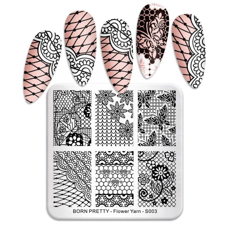 Nail Stamping Plate Flower Yarn-S003 Stamping Nail BORN PRETTY 