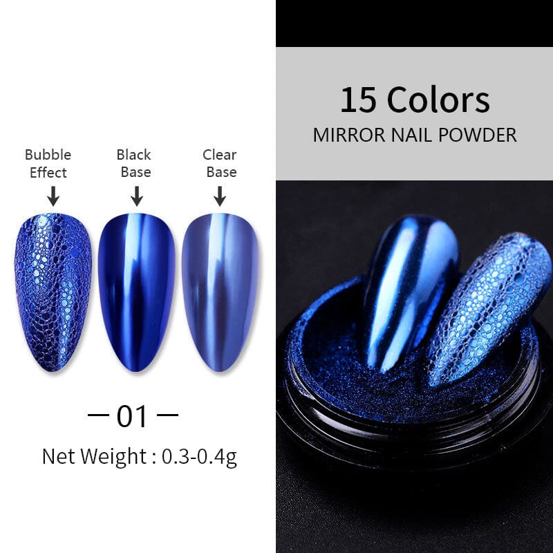 Metallic Mirror Effect Chrome Nail Powder #01 Nail Powder BORN PRETTY 