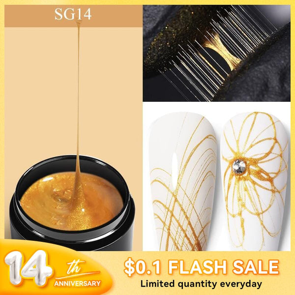 [$0.1 Flash Deal] Gold Spider Nail Gel SG14 5ml Gel Nail Polish BORN PRETTY 