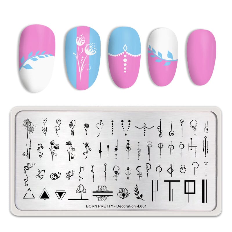 Rectangle Nail Stamping Plates Stamping Nail BORN PRETTY Decoration-L001 