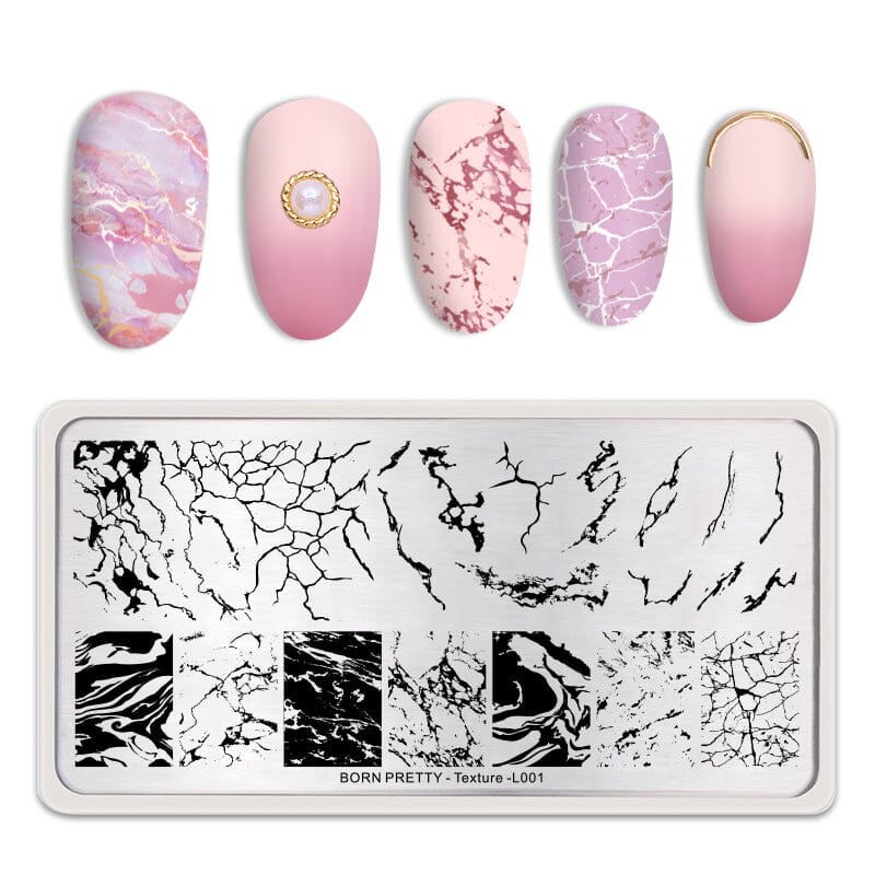 Rectangle Nail Stamping Plates Stamping Nail BORN PRETTY L001 