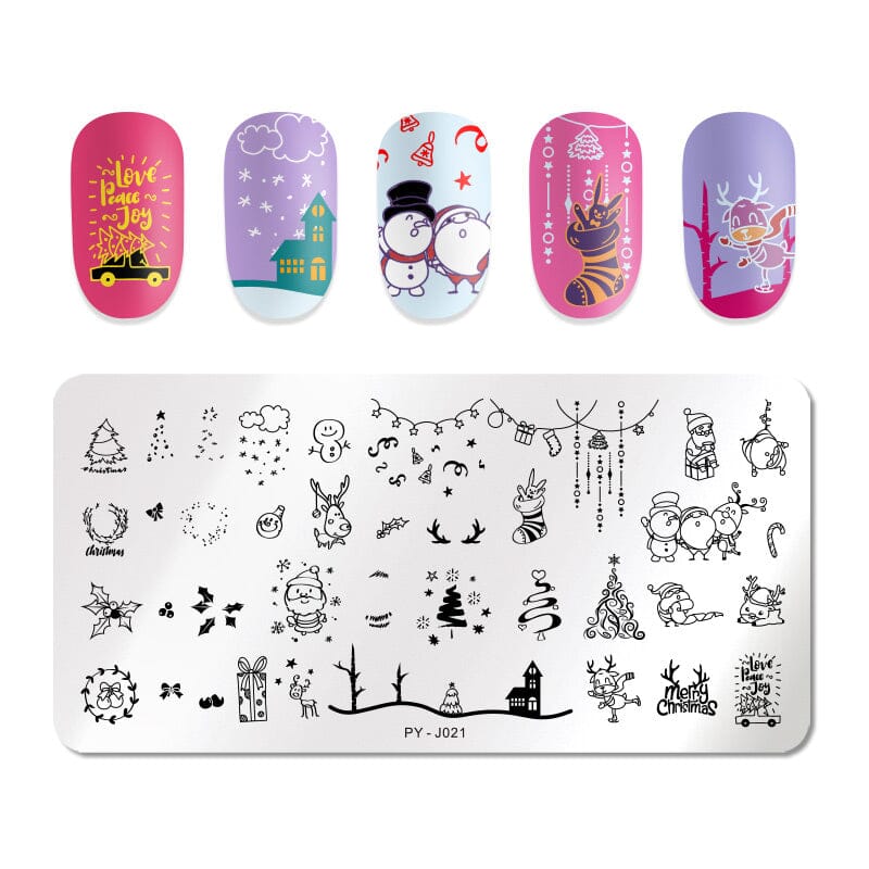 Rectangle Nail Stamping Plates Stamping Nail BORN PRETTY J021 