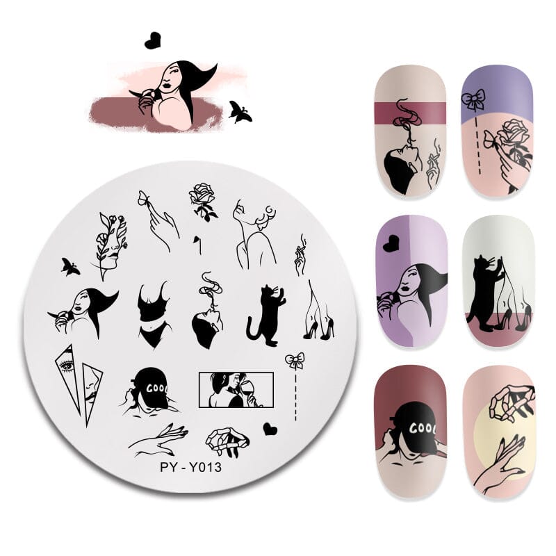 Square Round Nail Stamping Plates Stamping Nail BORN PRETTY Y013 