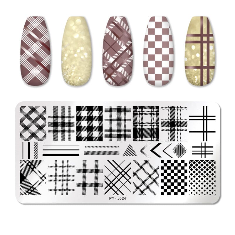 Rectangle Nail Stamping Plates Stamping Nail BORN PRETTY J024 