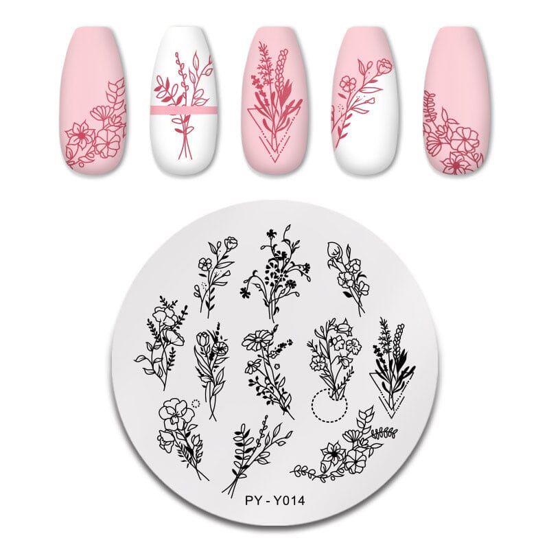 Square Round Nail Stamping Plates Stamping Nail BORN PRETTY Y014 