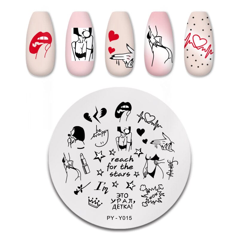 Square Round Nail Stamping Plates Stamping Nail BORN PRETTY Y015 