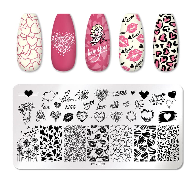 Rectangle Nail Stamping Plates Stamping Nail BORN PRETTY J033 