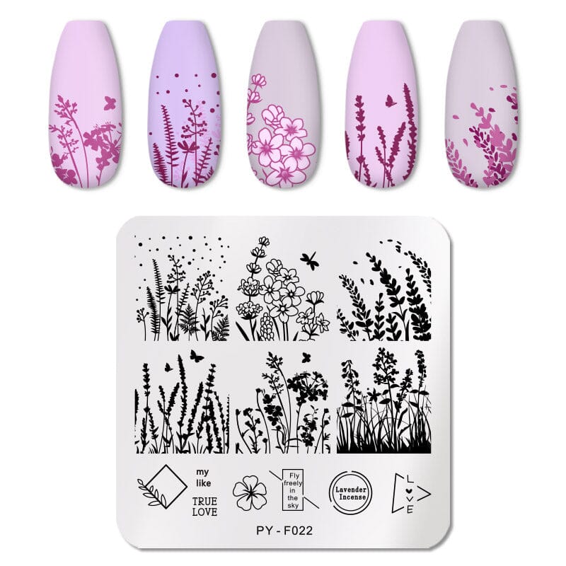 Square Round Nail Stamping Plates Stamping Nail BORN PRETTY F022 