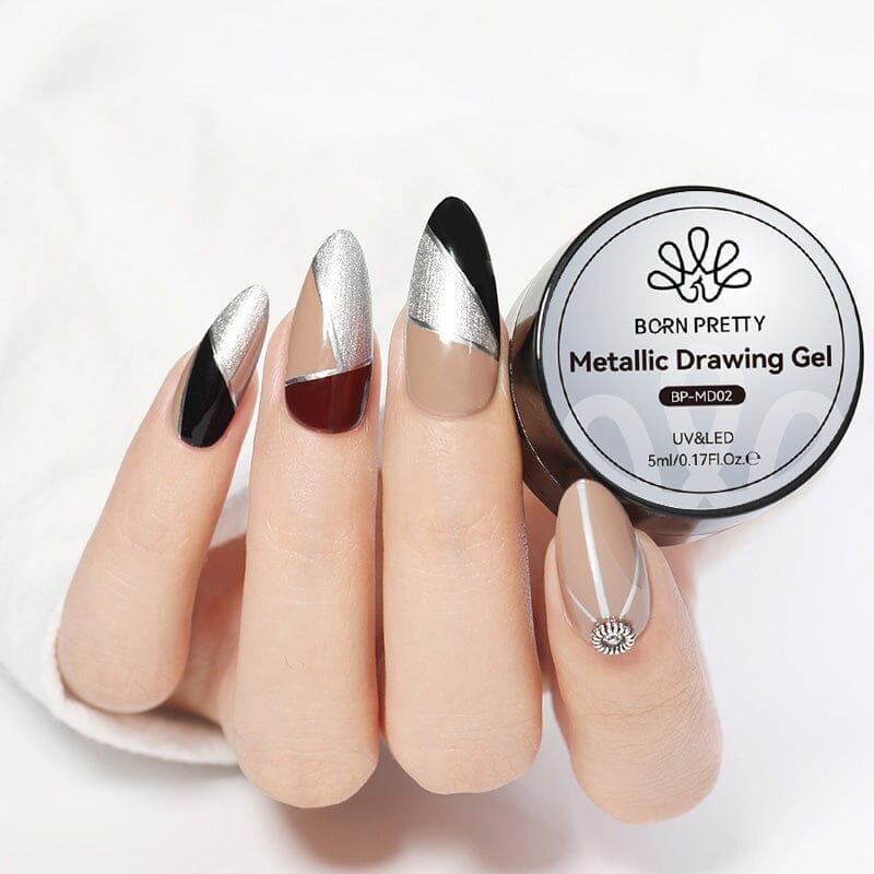 3 Colors Metallic Drawing Gel 5ml Gel Nail Polish BORN PRETTY 