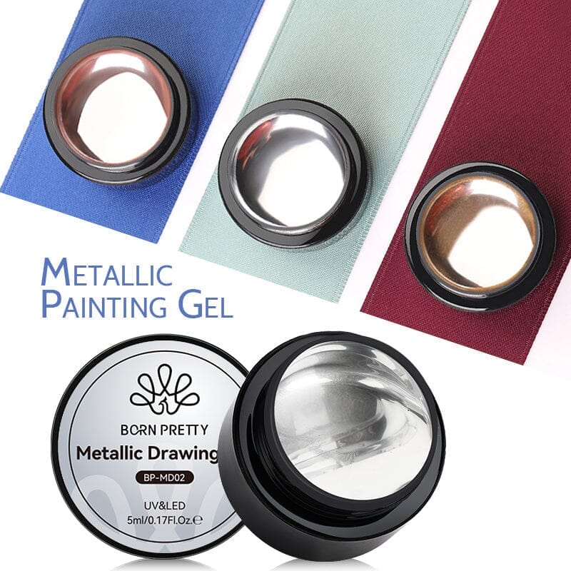 3 Colors Metallic Drawing Gel 5ml Gel Nail Polish BORN PRETTY 