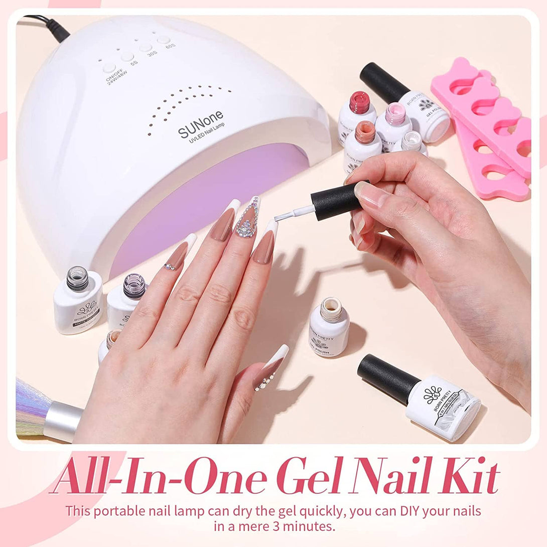 [US ONLY] All-In-One Starter Kit 48W Nail Lamp 12 Colors Gel Polish Set Kits & Bundles BORN PRETTY 