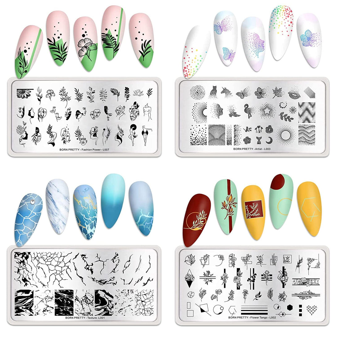 [US ONLY] Nail Stamping Plates with Polish Kit Kits & Bundles BORN PRETTY 