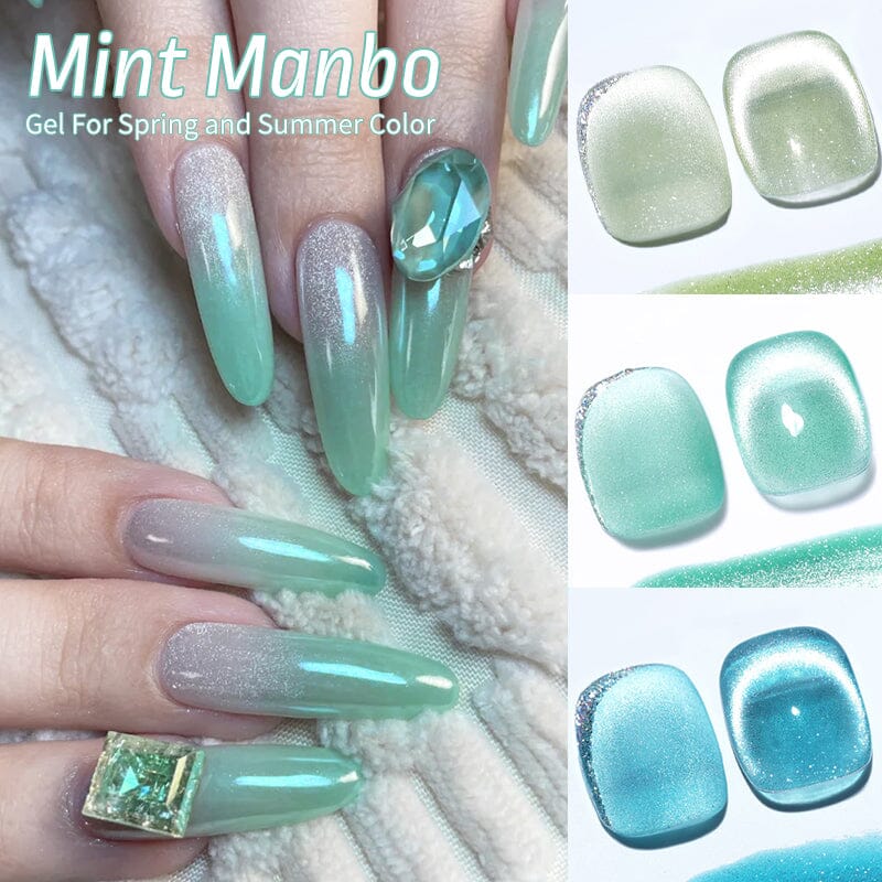 Mint Manbo Sea Blue Cat Magnetic Gel Gel Nail Polish BORN PRETTY 