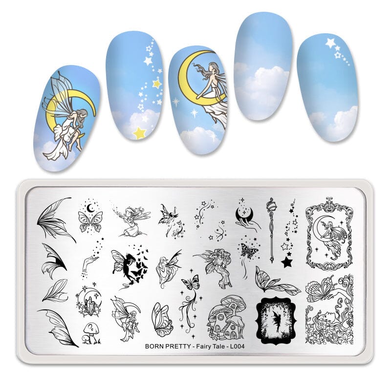 Rectangle Nail Stamping Plates Stamping Nail BORN PRETTY L004 