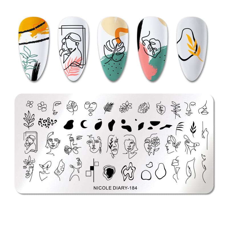 Rectangle Nail Stamping Plates Stamping Nail BORN PRETTY 184 