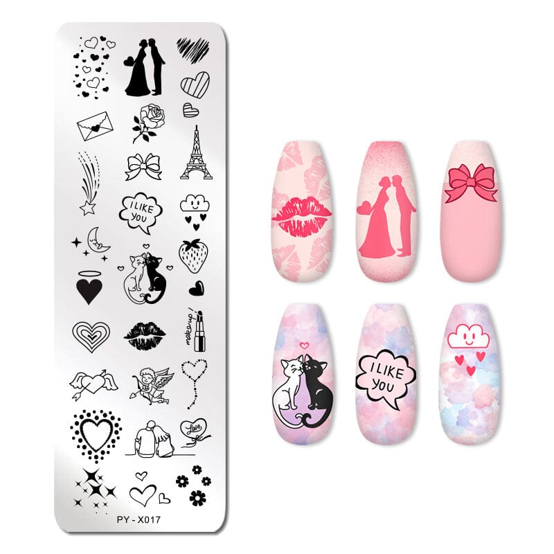 Rectangle Nail Stamping Plates Stamping Nail BORN PRETTY X017 